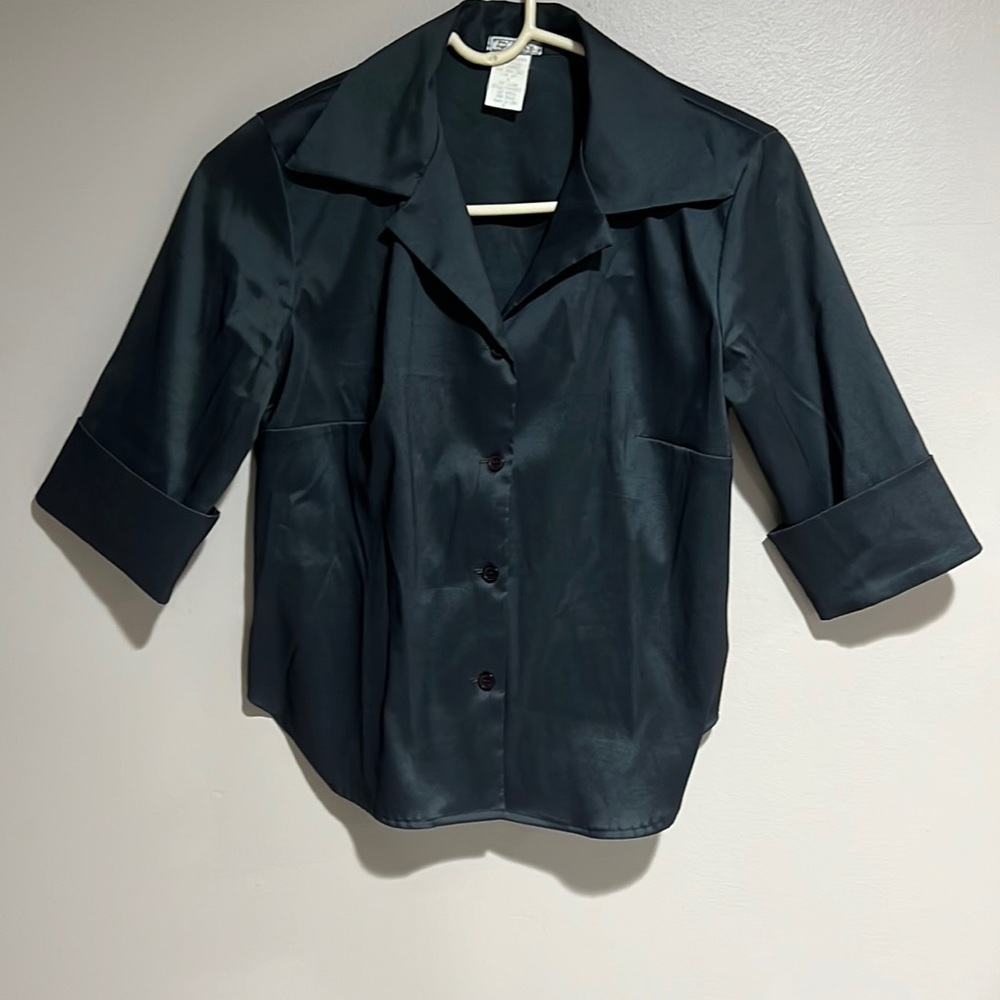 Black Satin Top 3/4 sleeves